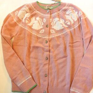 Mini Boden squirrel fair isle cardigan sweater 11 12 NWT